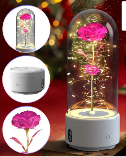 2-in-1 Rose LED Light & Bluetooth Speaker