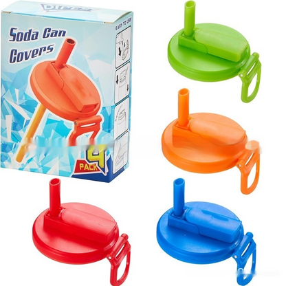 Snap-On Soda Can Lid With Straw