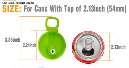 Snap-On Soda Can Lid With Straw